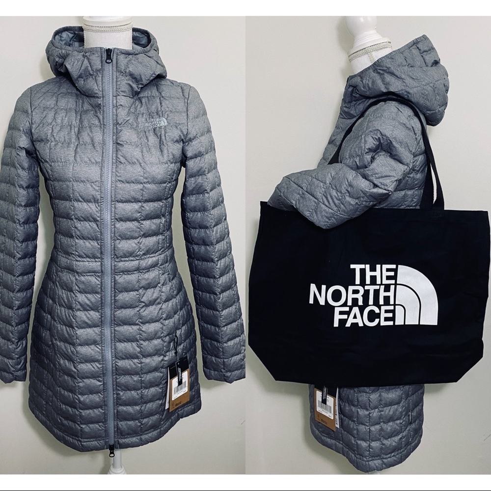 The North Face Women's Thermoball Eco Parka 2 Coat TNF Grey Heather FREE TOTE